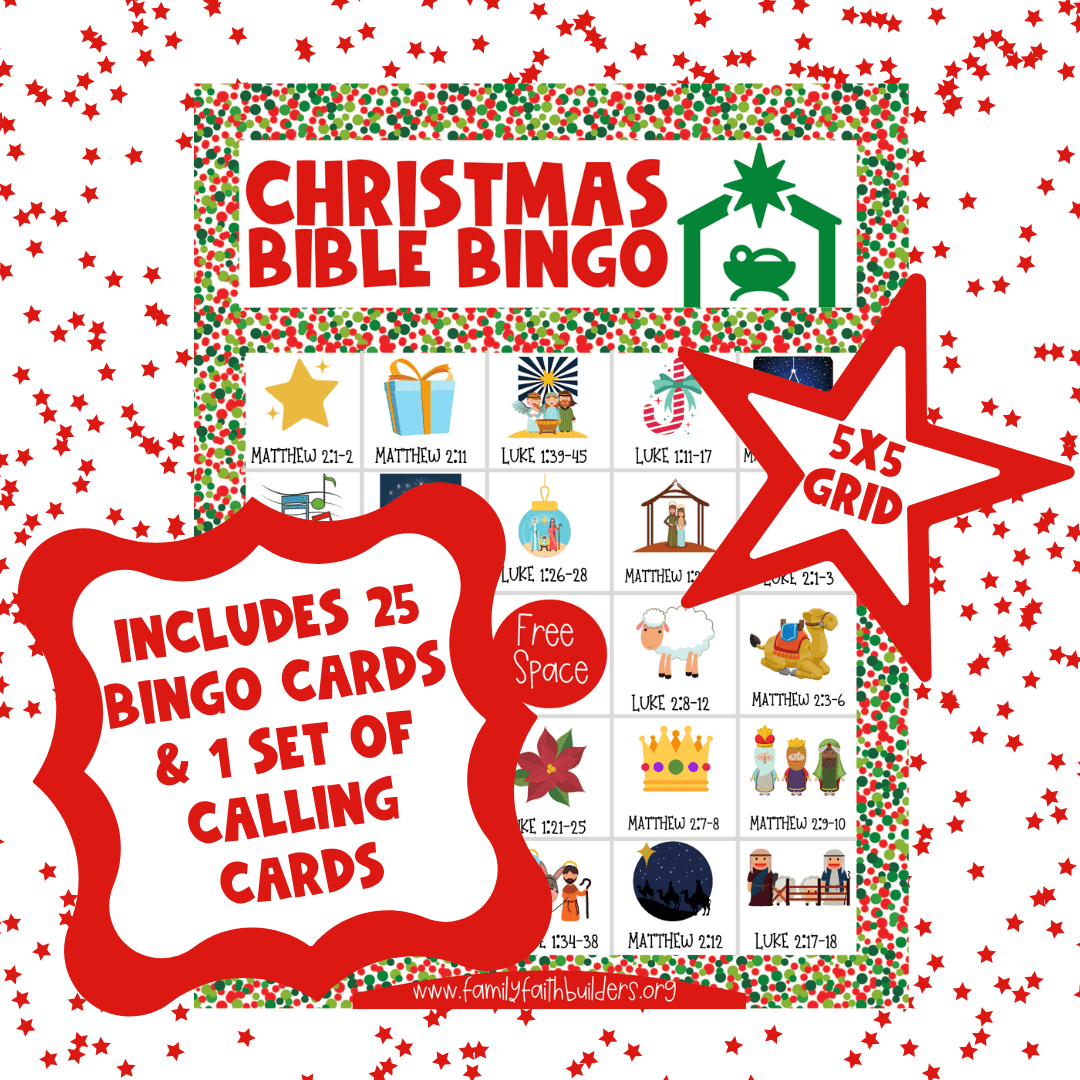christmas bible bingo - family faith builders